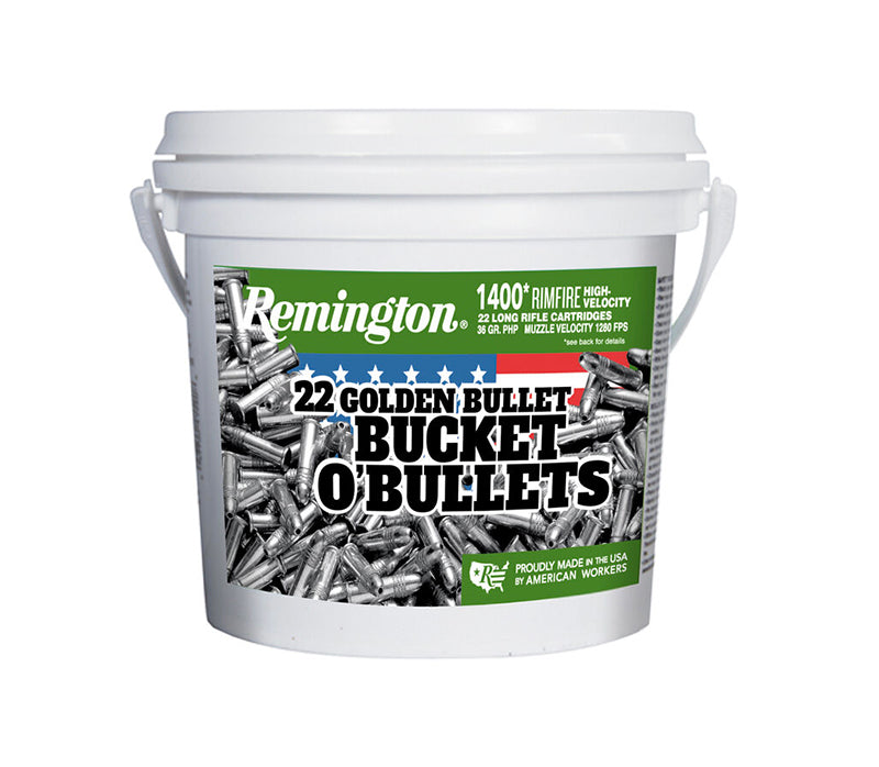 Remington Golden Bullet Bucket-o-Bullets .22LR 36gr HP 1400 ct Bucket (1622B)