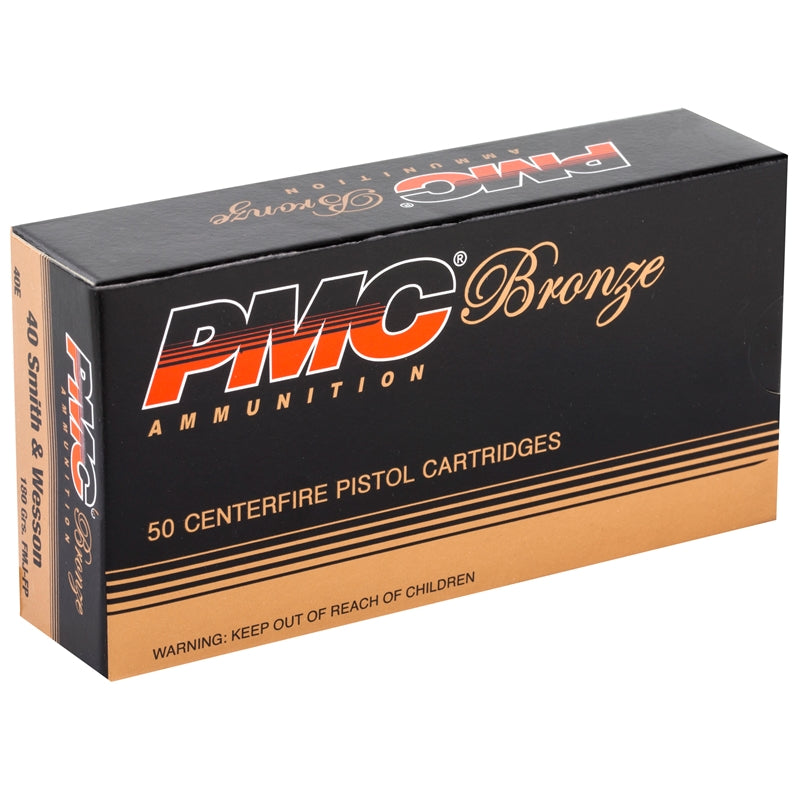 PMC 40 S&W 180 gr Full Metal Jacket Flat Point (FMJFP) 50 ct (40E)