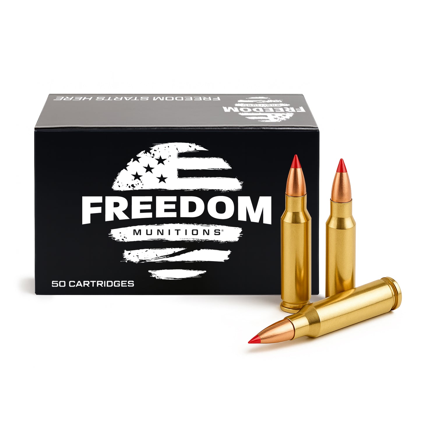 Freedom Munitions 60 Grain 223 V-MAX Varmint Hunting Ammo, 50 rounds, Remanufactured