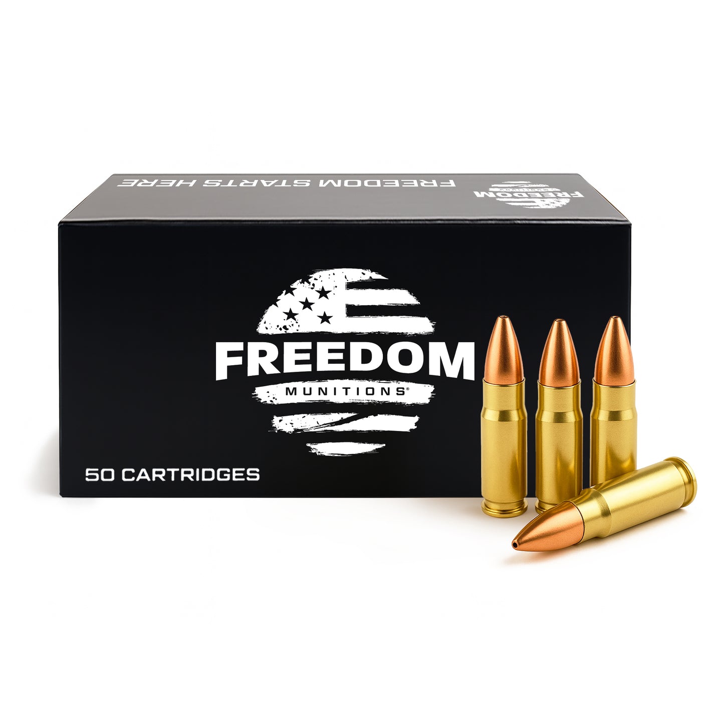 Freedom Munitions 168 Gr 300 Blackout Hollow Point Boat Tail (HPBT) Ammo, 50 rounds, New