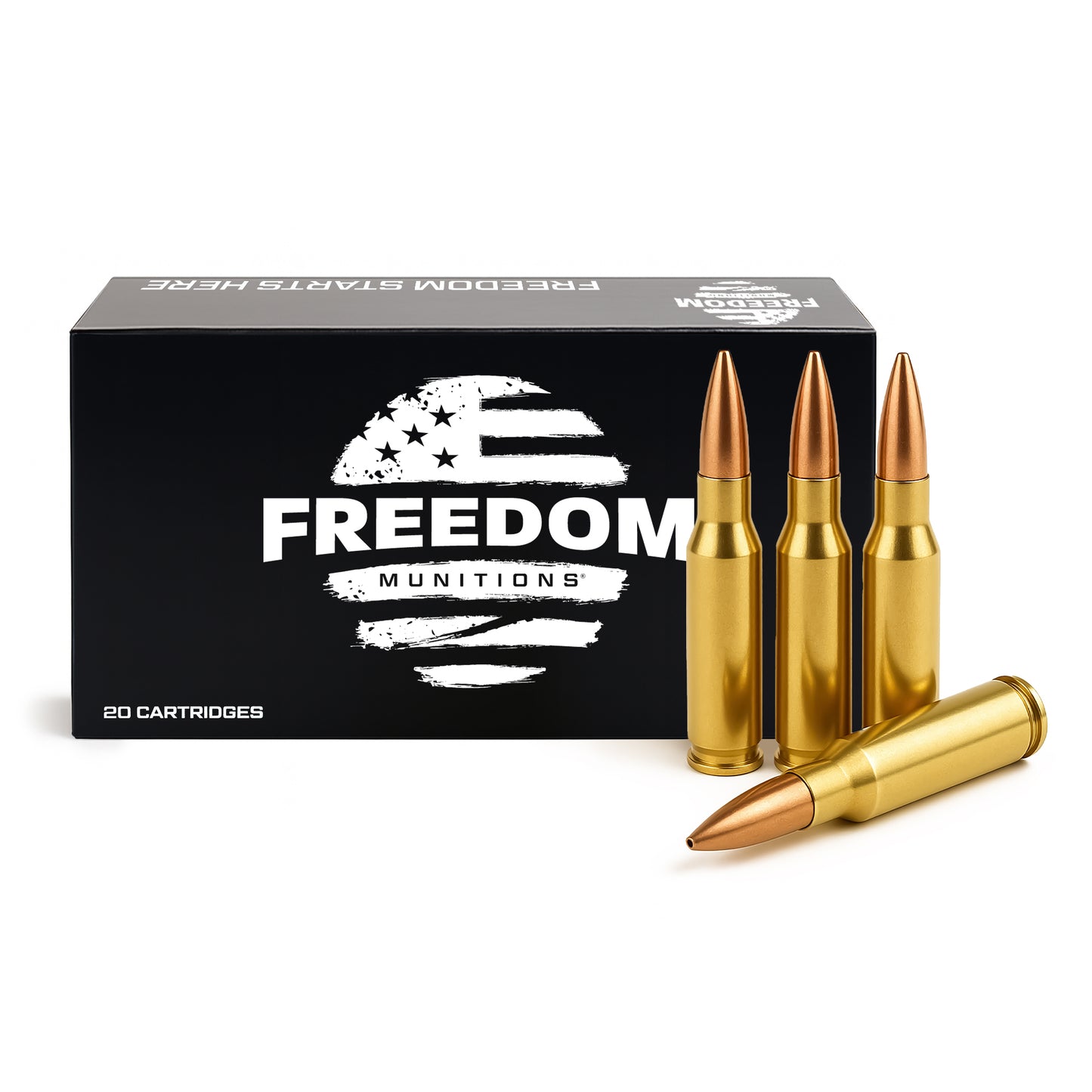 Freedom Munitions 250 Gr 338 Lapua Hollow Point Boat Tail (HPBT) Ammo, 20 rounds, New