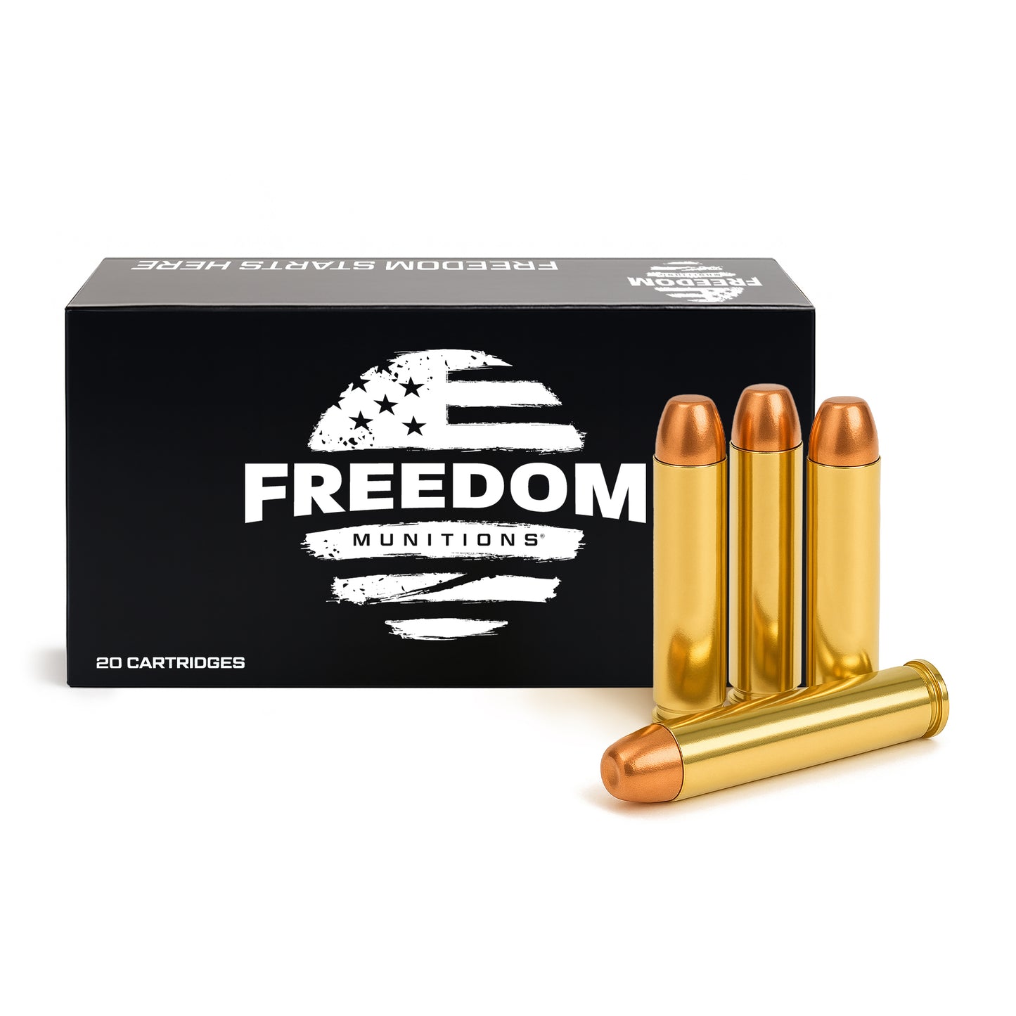 Freedom Munitions 300 Gr 45-70 Gov't Round Nose Flat Point (RNFP) Ammo, 20 rounds, New