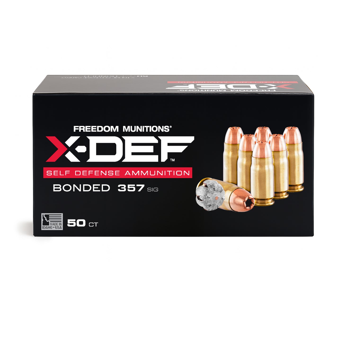 Freedom Munitions X-DEF Defense 124 Gr 357 Sig Hollow Point (HP) Ammo, 50 rounds, New