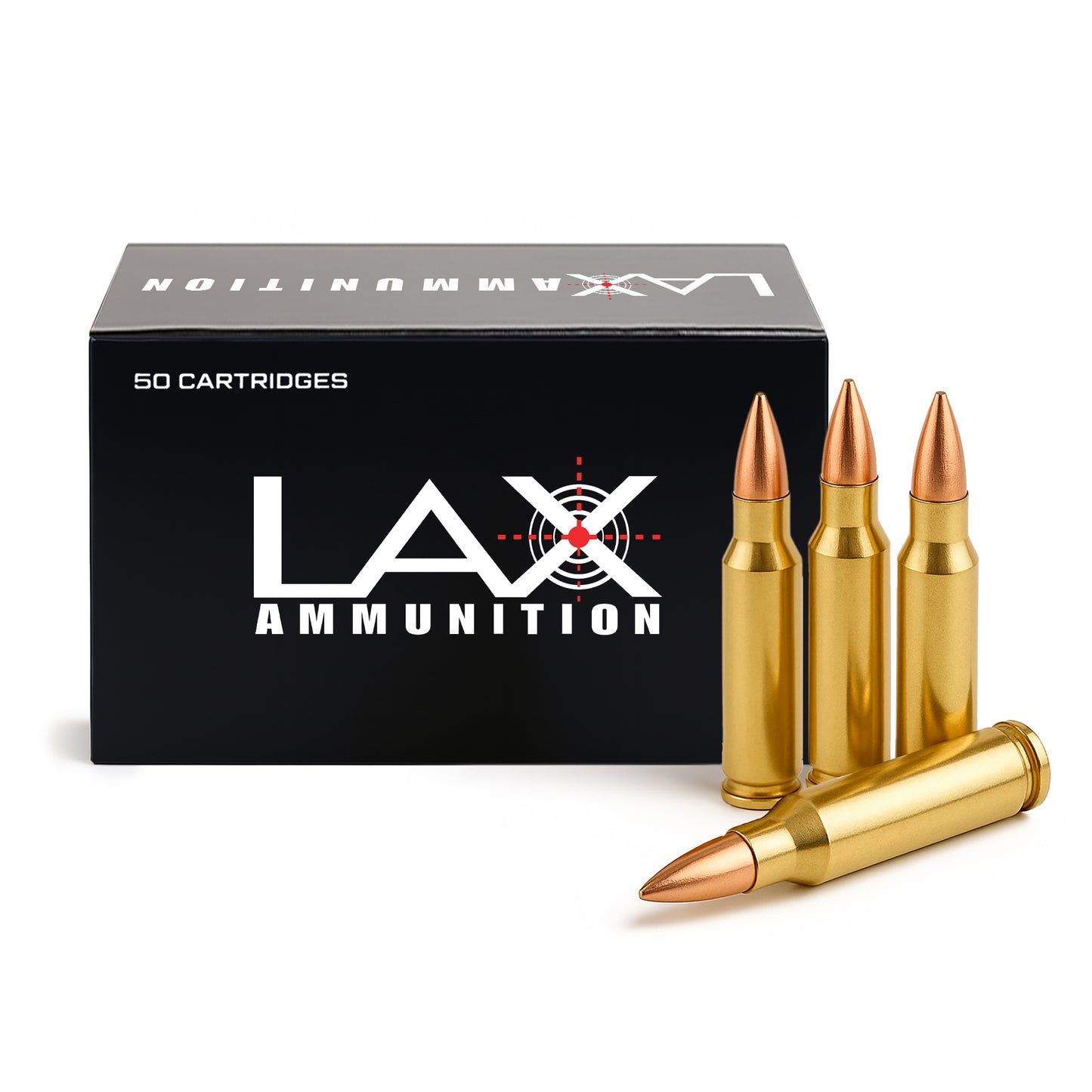 LAX Ammunition 62 Gr 223 Remington Full Metal Jacket (FMJ) Ammo, 50 rounds, New