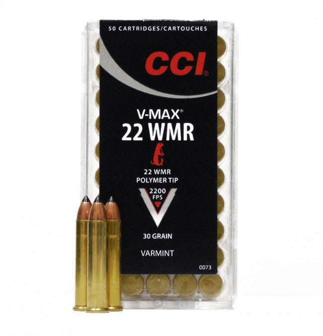 CCI .22 WMR 30 Grain Hornady V-Max Polymer Tip (PT) (0073)