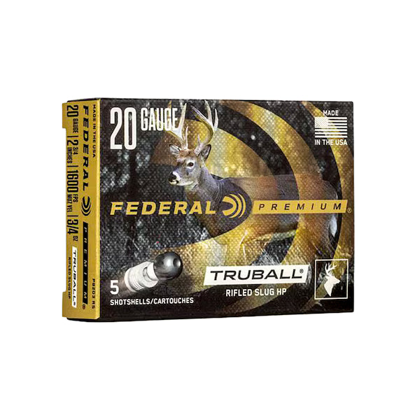 Federal 20 GA 2 3/4 1600fps 3/4oz # Rifled Slug HP (PB203RS)