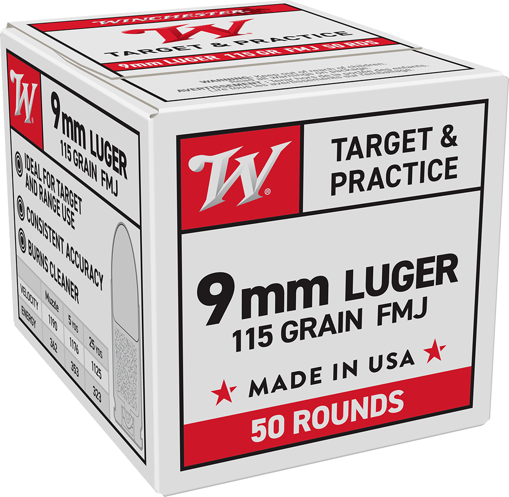 Winchester 9mm 115 gr FMJ (W9MM50)