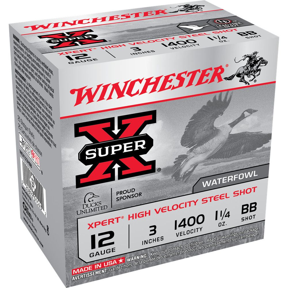 Winchester XPERT 12 GA 3 INCH High Velocity Steel BB Shot 25 RDS (WEX123HBB)
