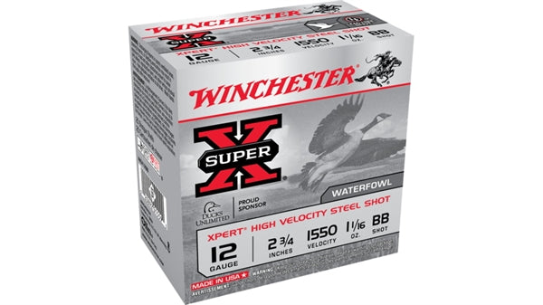 Winchester 12 GA 2 3/4 1550fps 1 1/6oz #BB (Steel) (WEX12BB)