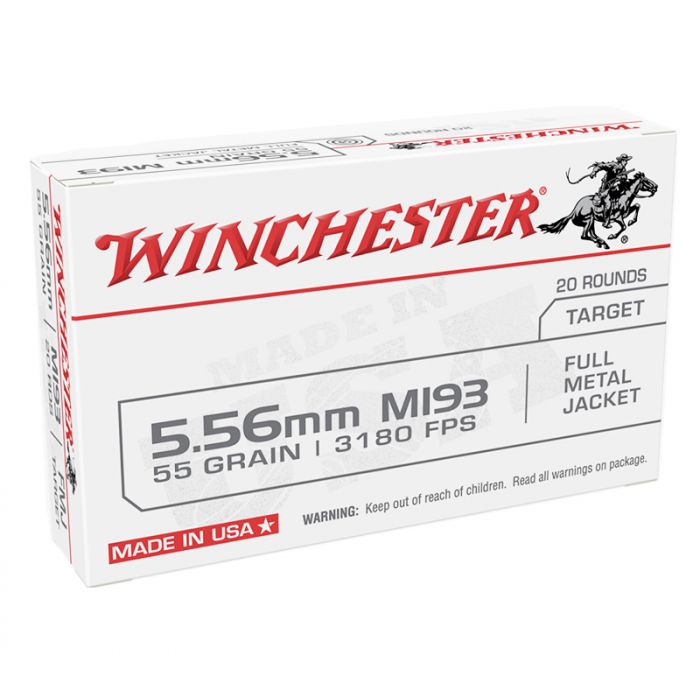 Winchester 5.56 M193 55 gr FMJ 20ct (WM193K)