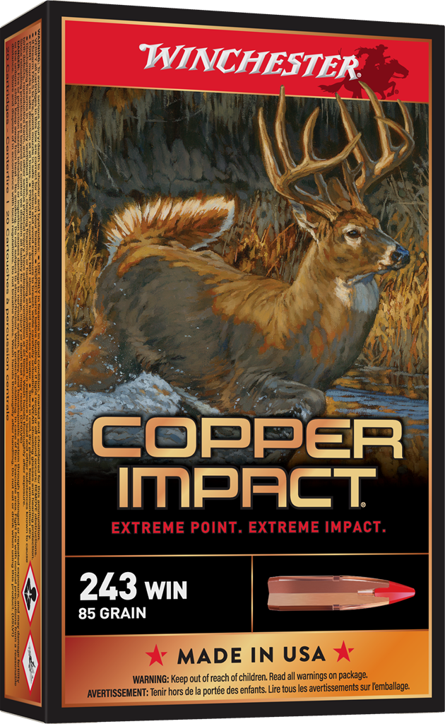Winchester 243 WIN COPPER IMPACT 85 GR LEAD FREE (X243CLF)
