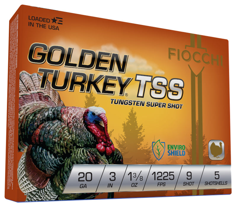 Fiocchi Golden Turkey TSS 20 Ga 3" 1-3/8 oz #9 Shot 5 Rounds (203TSS9)