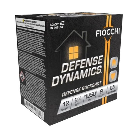 Fiocchi Defense Dynamics Buckshot 12GA 2.75" 25rds 9 Pellet (12EX9P)