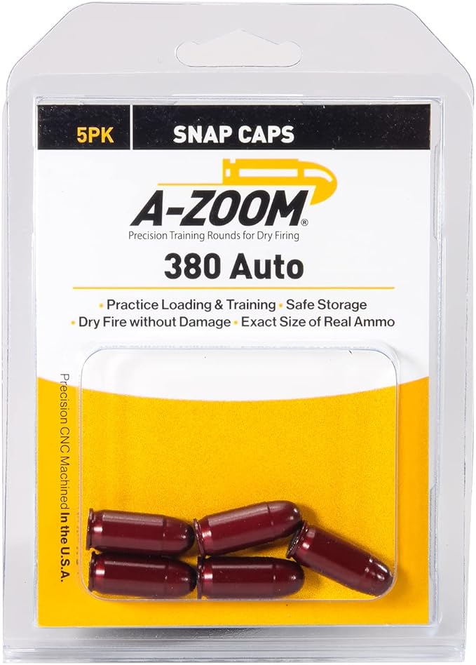A-Zoom Snap Caps 380 Auto Luger Red