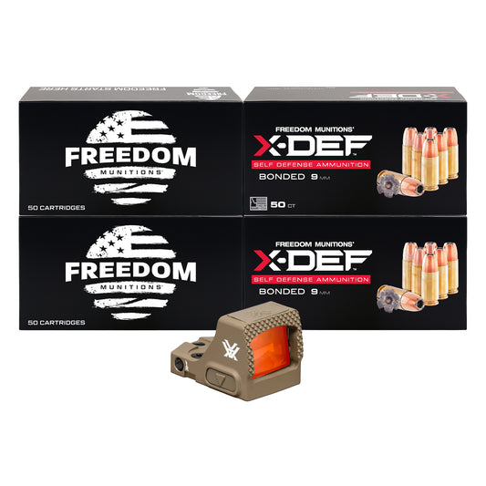 Freedom Munitions 9mm Training & Defense Bundle with Vortex Defender-CCW