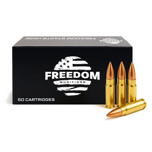 Freedom Munitions 147 Gr 300 Blackout Full Metal Jacket (FMJ) Ammo, 50 rounds, New