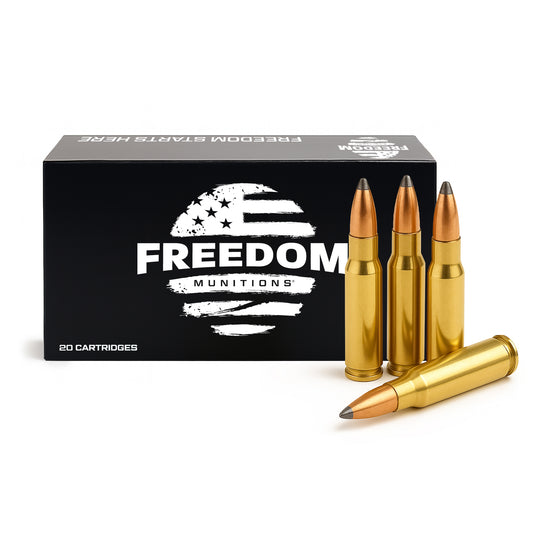 Freedom Munitions 150 Gr 308 Winchester Soft Point Boat Tail (SPBT) Ammo, 20 rounds, New