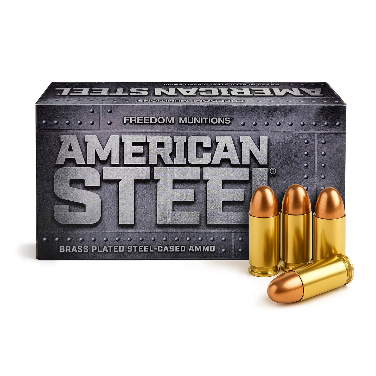 Freedom Munitions American Steel 45 ACP Ammo- 230 Gr Round Nose (RN), 50 rounds, New