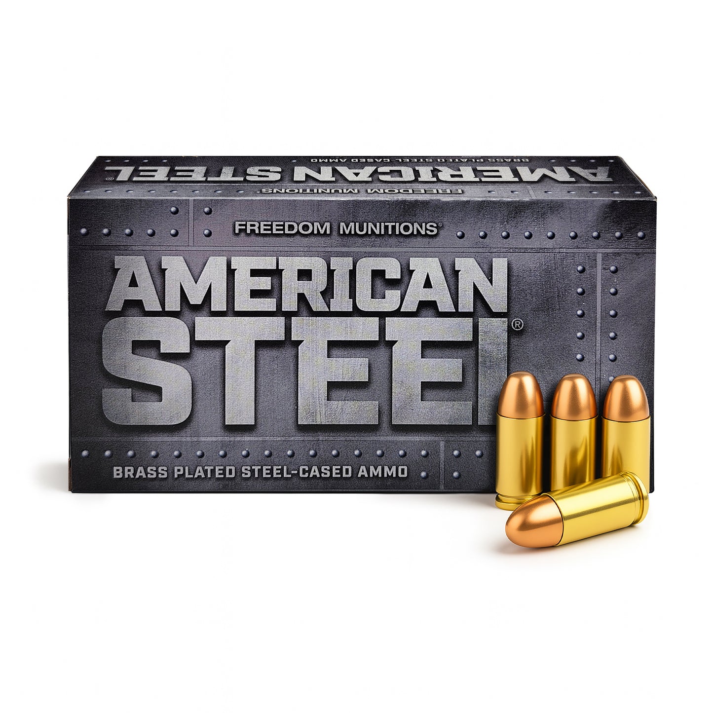 Freedom Munitions American Steel 9mm Luger Ammo- 147 Gr Round Nose (RN), 50 rounds, New