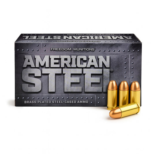 Freedom Munitions American Steel 9mm Luger Ammo- 147 Gr Round Nose (RN), 50 rounds, New