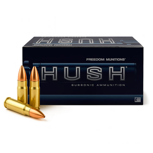Freedom Munitions HUSH Subsonic 220 Gr 300 Blackout Hollow Point Boat Tail (HPBT) Ammo, 50 rounds, New