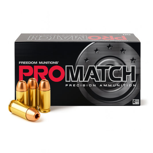 Freedom Munitions ProMatch 180 Gr 40 Smith & Wesson Hollow Point (HP) Ammo, 50 rounds, New