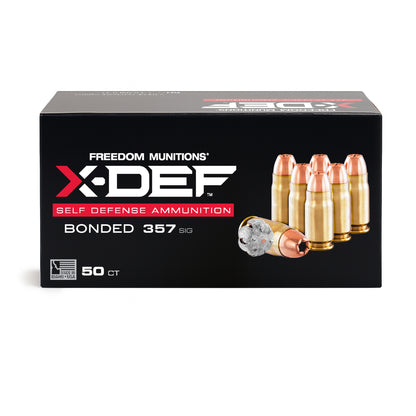 Freedom Munitions X-DEF Defense 124 Gr 357 Sig Hollow Point (HP) Ammo, 50 rounds, New
