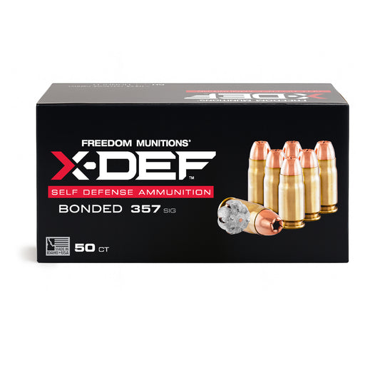 Freedom Munitions X-DEF Defense 124 Gr 357 Sig Hollow Point (HP) Ammo, 50 rounds, New