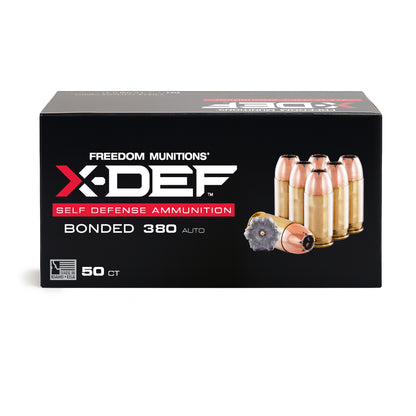 Freedom Munitions X-DEF Defense 95 Gr 380 Auto Hollow Point (HP) Ammo, 50 rounds, New