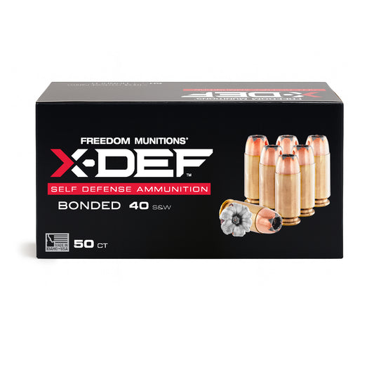 Freedom Munitions X-DEF Defense 165 Gr 40 Smith & Wesson Hollow Point (HP) Ammo, 50 rounds, New