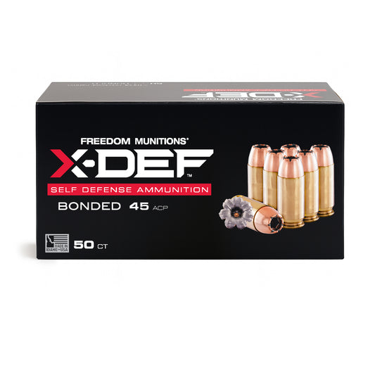 Freedom Munitions X-DEF Defense 230 Gr 45 ACP Hollow Point (HP) Ammo, 50 rounds, New