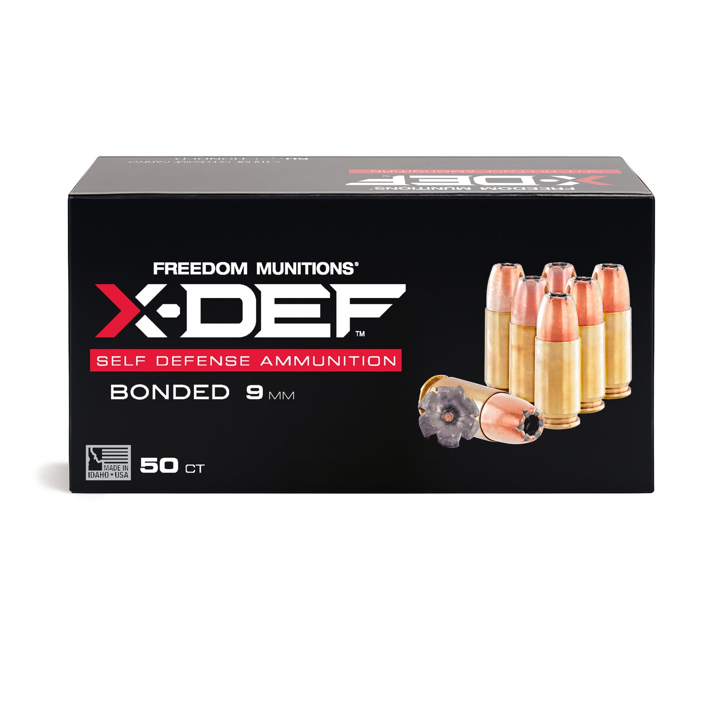 Freedom Munitions X-DEF Defense 124 Gr 9mm Luger Hollow Point (HP) Ammo, 50 rounds, New