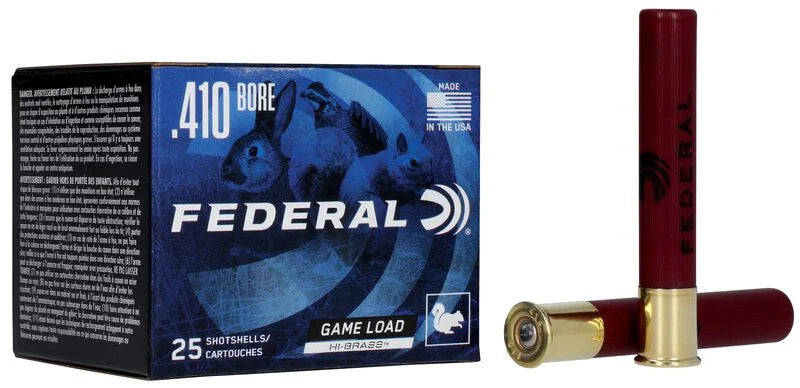 FEDERAL GAME LOAD UPLAND HI-BRASS .410 BORE SHOTSHELLS (H41375)