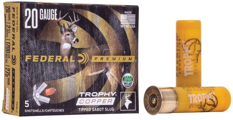 FEDERAL 20GA 2.75" 275GR TROPHY COPPER SABOT SLUG VITAL-SHOK (P208TC)