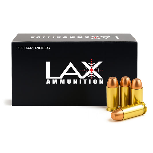LAX Ammunition 165 Gr 40 Smith & Wesson Round Nose Flat Point (RNFP) Ammo, 50 rounds, Remanufactured