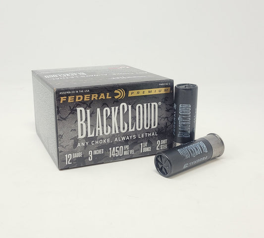 FEDERAL BLACK CLOUD 12GA 3IN 1 1/4OZ 2 SHOT 25 Rounds (PWBXI1422)