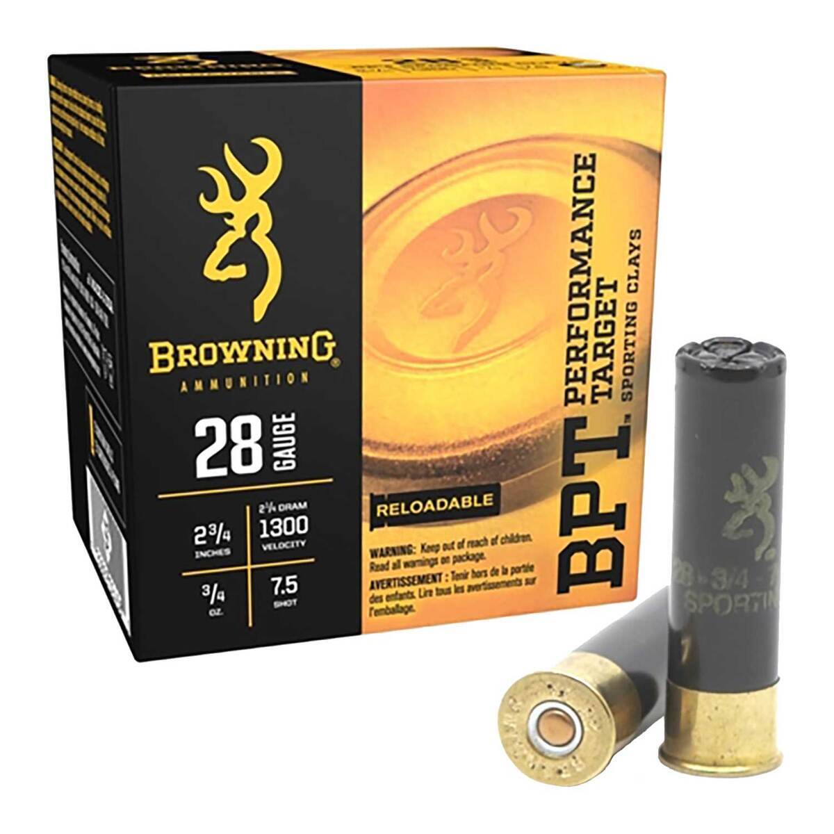 Browning 28 GA 2-3/4 IN 3/4 oz #7.5 Shot (B193632827)