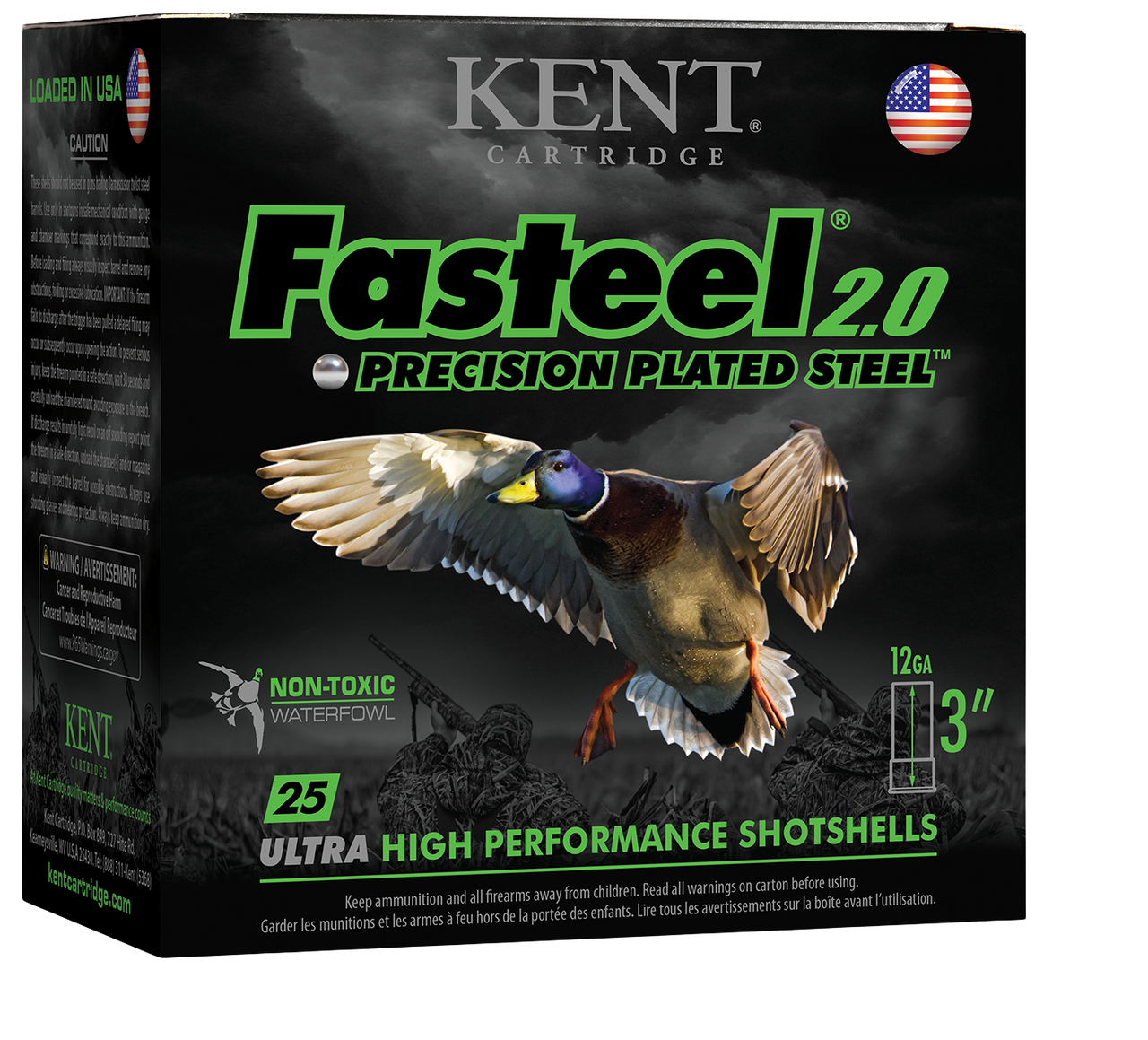 Kent 12ga 3" 1500FPS 1-1/4oz #2 Steel Shot (K123FS36-2)