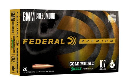 6MM Creedmoor FEDERAL GOLD MEDAL SIERRA MATCHKING 107 GR BTHP (GM6CRDM1)