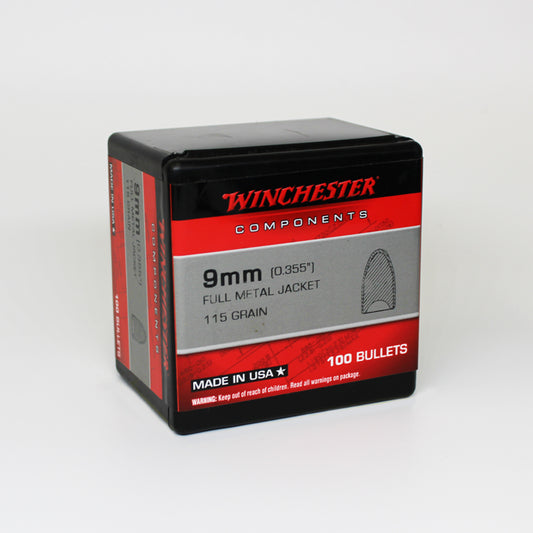 Winchester 9mm 115gr Hollow Base FMJ  Quantity of 100 Diameter: 0.355