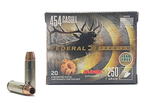 Federal 454 Casull 250 Gr Barnes Expander (Lead Free) 20 Rounds (P454XB1)