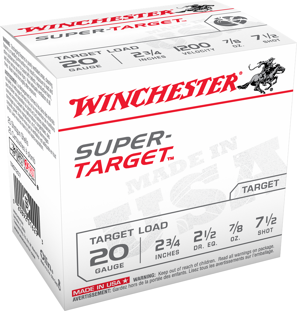 Winchester Super Target 20 Gauge, 2-3/4 #7.5 (TRGT207)