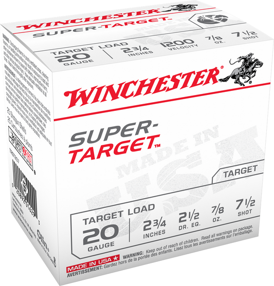 Winchester Super Target 20 Gauge, 2-3/4 #7.5 (TRGT207)