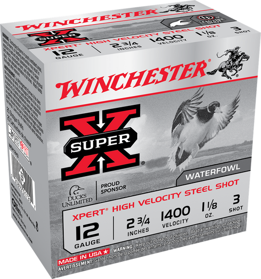 Winchester Super-X Xpert High Velocity 12ga 2 3/4" #3 Shot (WEX12H3)