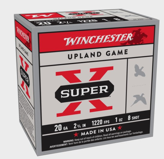 Winchester SuperX 20 GA 2 3/4 1220 fps 1oz #8 (X208)