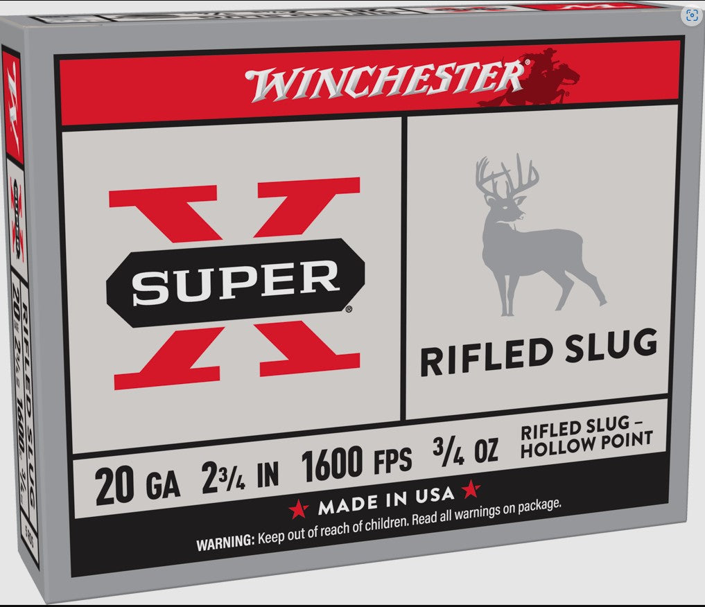 Winchester 20 GA 2-3/4" RIFLED SLUG HP 5 RDS (X20RSM5)