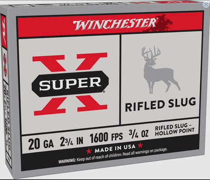 Winchester 20 GA 2-3/4" RIFLED SLUG HP 5 RDS (X20RSM5)