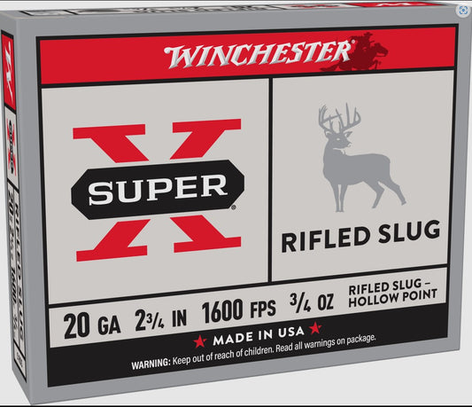 Winchester 20 GA 2-3/4" RIFLED SLUG HP 5 RDS (X20RSM5)