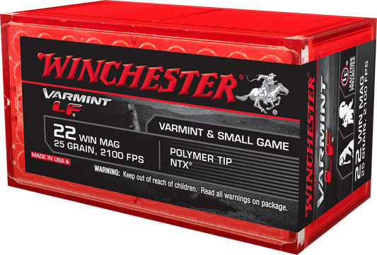 Winchester Varmint 22 Win Mag 25gr NTX "lead-free" 50 Rounds (X22MHLF)