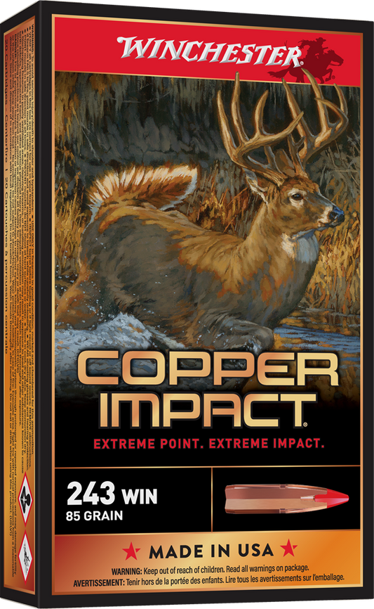 Winchester 243 WIN COPPER IMPACT 85 GR LEAD FREE (X243CLF)